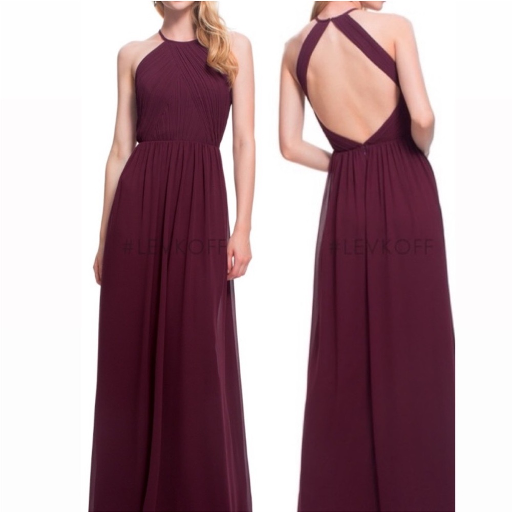 EUC Bill Levkoff Halter Bridesmaid Gown
